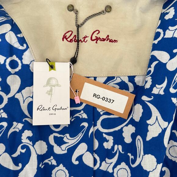 Robert Graham Casual Cream Suede Sport Coat Blazer Jacket Size 40 - Picture 6 of 16